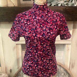 Shein floral mock neck